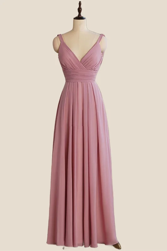 Exclusive Savings playful dressV Neck Rose Pink Chiffon Cowl Back Long Bridesmaid Dress Exclusive Savings playful dressV Neck Rose Pink Chiffon Cowl Back Long Bridesmaid Dress