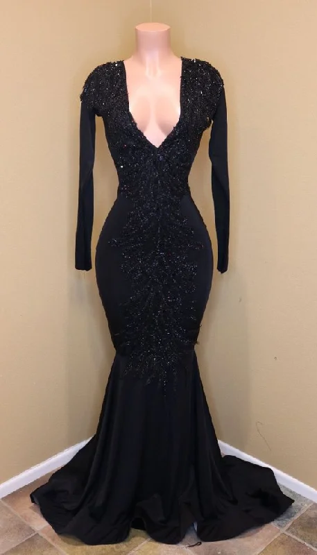 Price Buster high-waisted dressExquisite V-neck Sequined Mermaid Prom Dress Y565