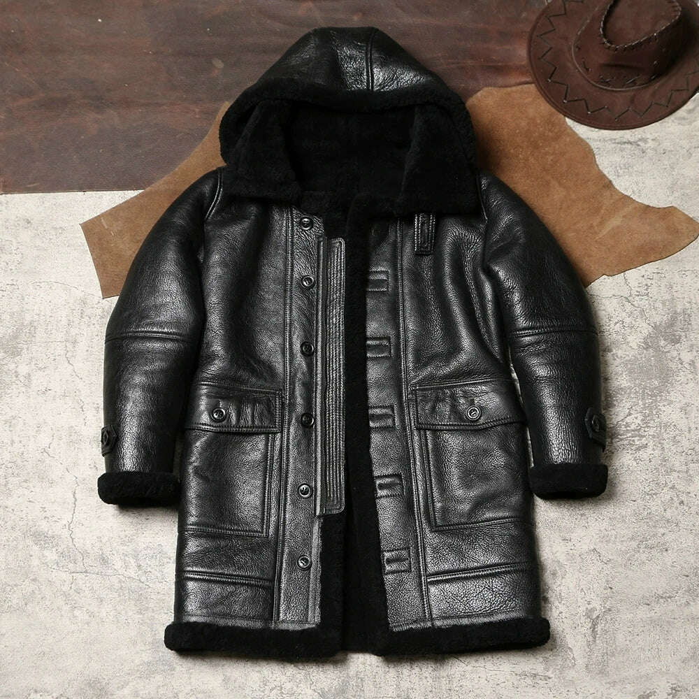 Must-Have Deals warm jacketDSB71860 Asian Size Air Force Pilot Warm Wool Merino Fur Skin Coat High Quality Genuine Sheep Shearling Jacket