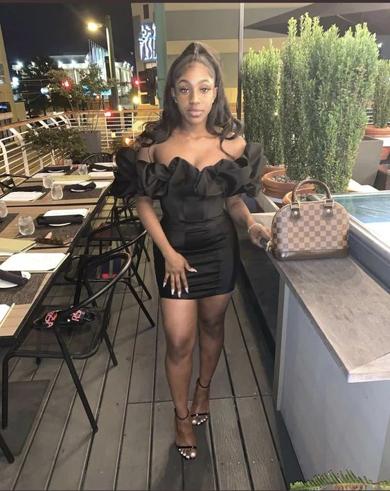 Price Rollback luxury dressOff Shoulder Short Sleeve Frill Mini Bodycon Dress Hot Sale Black Homecoming Dress Y400 Price Rollback luxury dressOff Shoulder Short Sleeve Frill Mini Bodycon Dress Hot Sale Black Homecoming Dress Y400