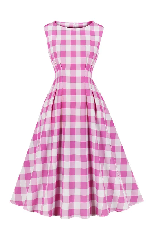 Deal of the Week statement dressScoop Pink Polk Dots Short Dress with Pockets