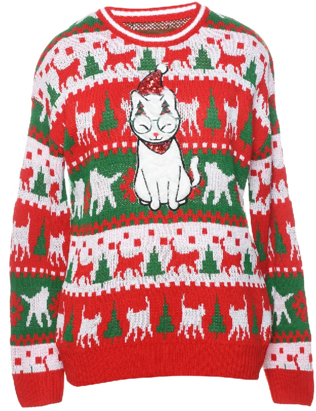 modern outerwearAnimal Design Christmas Jumper - L