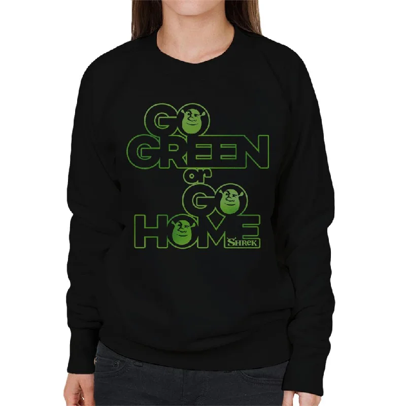 Amazing Deals graphic gym sweatshirtShrek Go Green Or Go Home Women's Sweatshirt