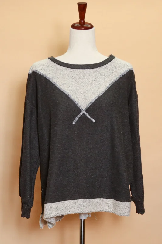 Online Only retro coatCharcoal French Terry Sweater