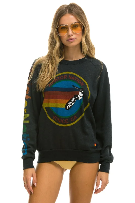 Incredible Offers sporty casual hoodieAVIATOR NATION SWEATSHIRT - CHARCOAL