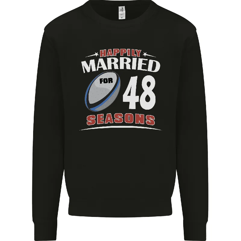 Stock Up and Save oversized gym sweatshirt48 Year Wedding Anniversary 48th Rugby Mens Sweatshirt Jumper