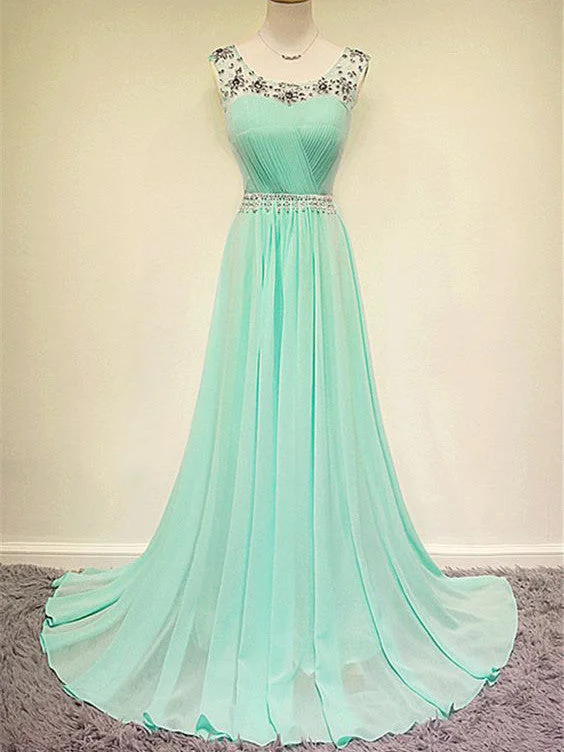 Can't Miss Prom Dresses Pearl Pink Rhinestone Long Prom Dress/Evening Dress #JKL022