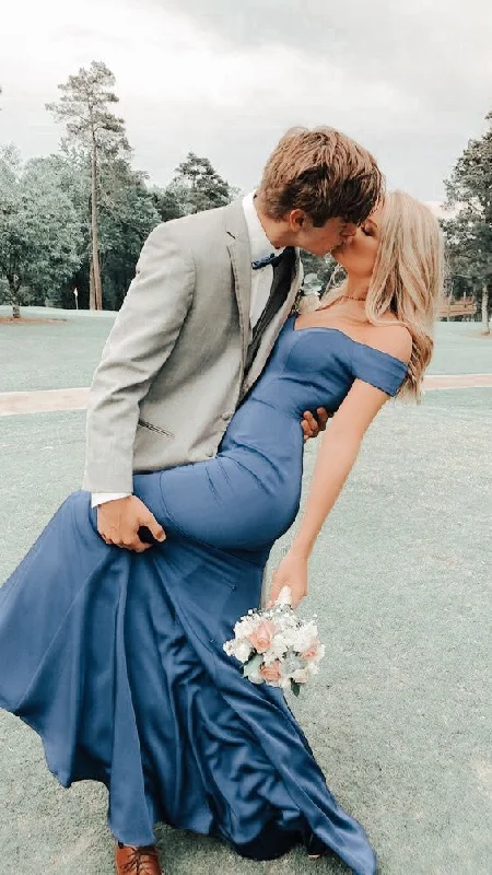 Quick Sale long sleeve dressElegant Off The Shoulder Mermaid Long Prom Dress,Charming Formal Gown Y1112