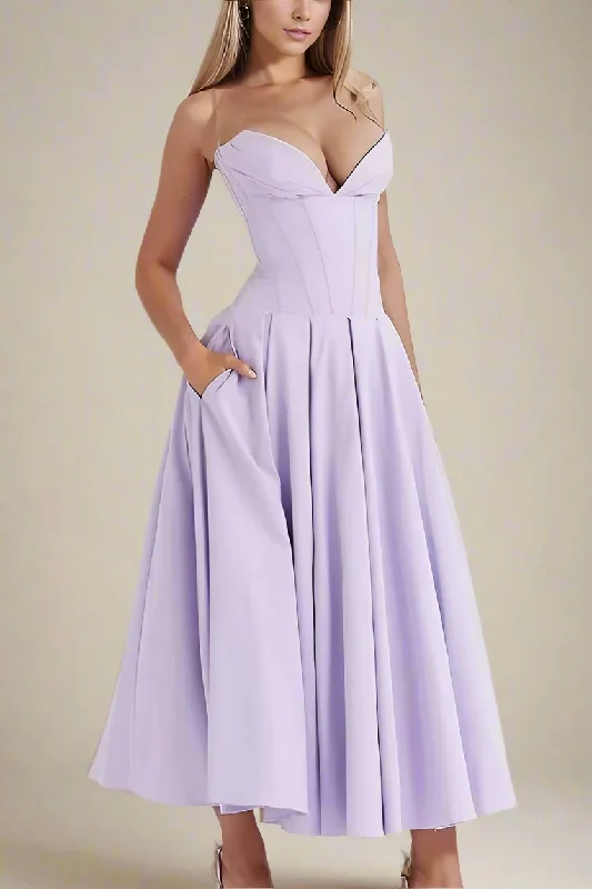 Massive Deals structured dressGabbi Bodycon Midi Dress - Lavender Purple