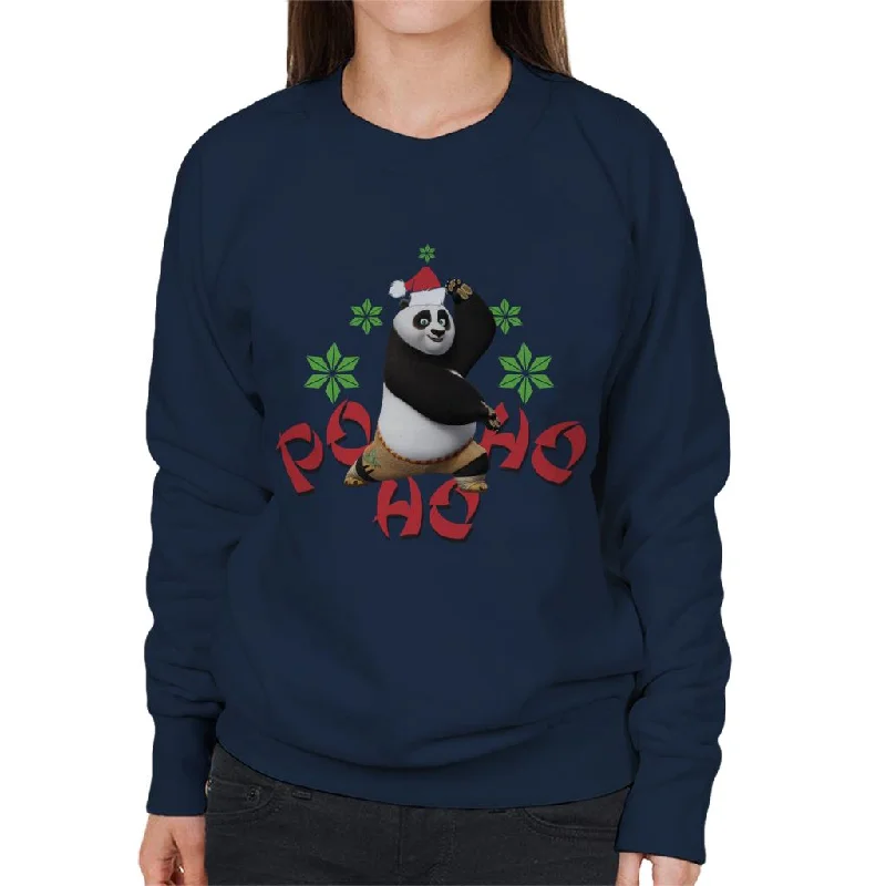 Seasonal Sale stylish athletic hoodieKung Fu Panda Christmas Po Ho Ho Women's Sweatshirt
