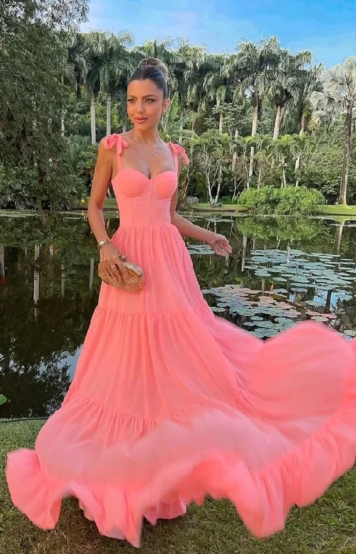 Value Deals fitted bodycon dressA-line Sleeveless Long Prom Dress,Elegant Formal Gown Y1042