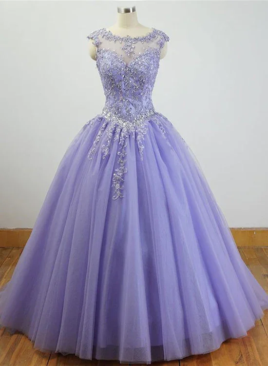 Final Clearance stylish party dressGorgeous Quinceanera Dresses With Applique And Beading, Purple Ball Gown Y1252