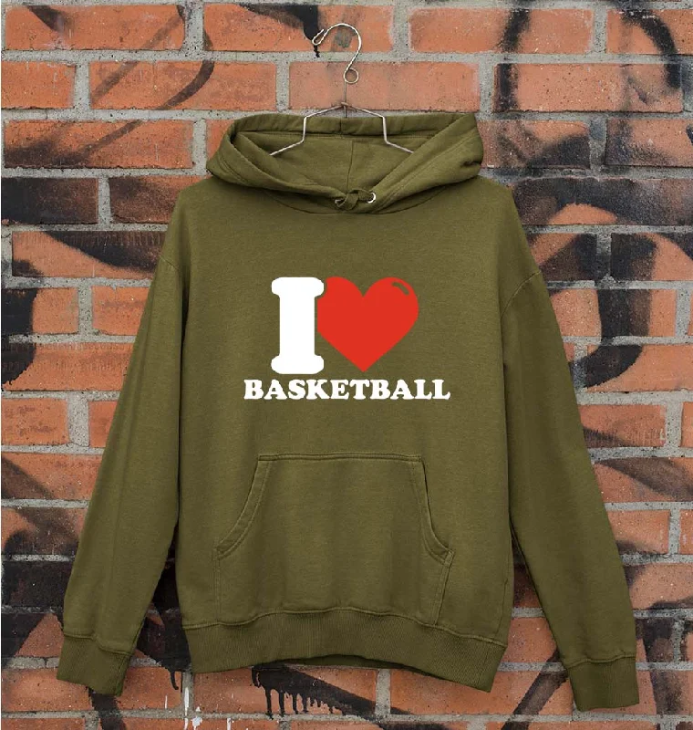 trendy zip-up hoodieI Love Basketball Unisex Hoodie for Men/Women