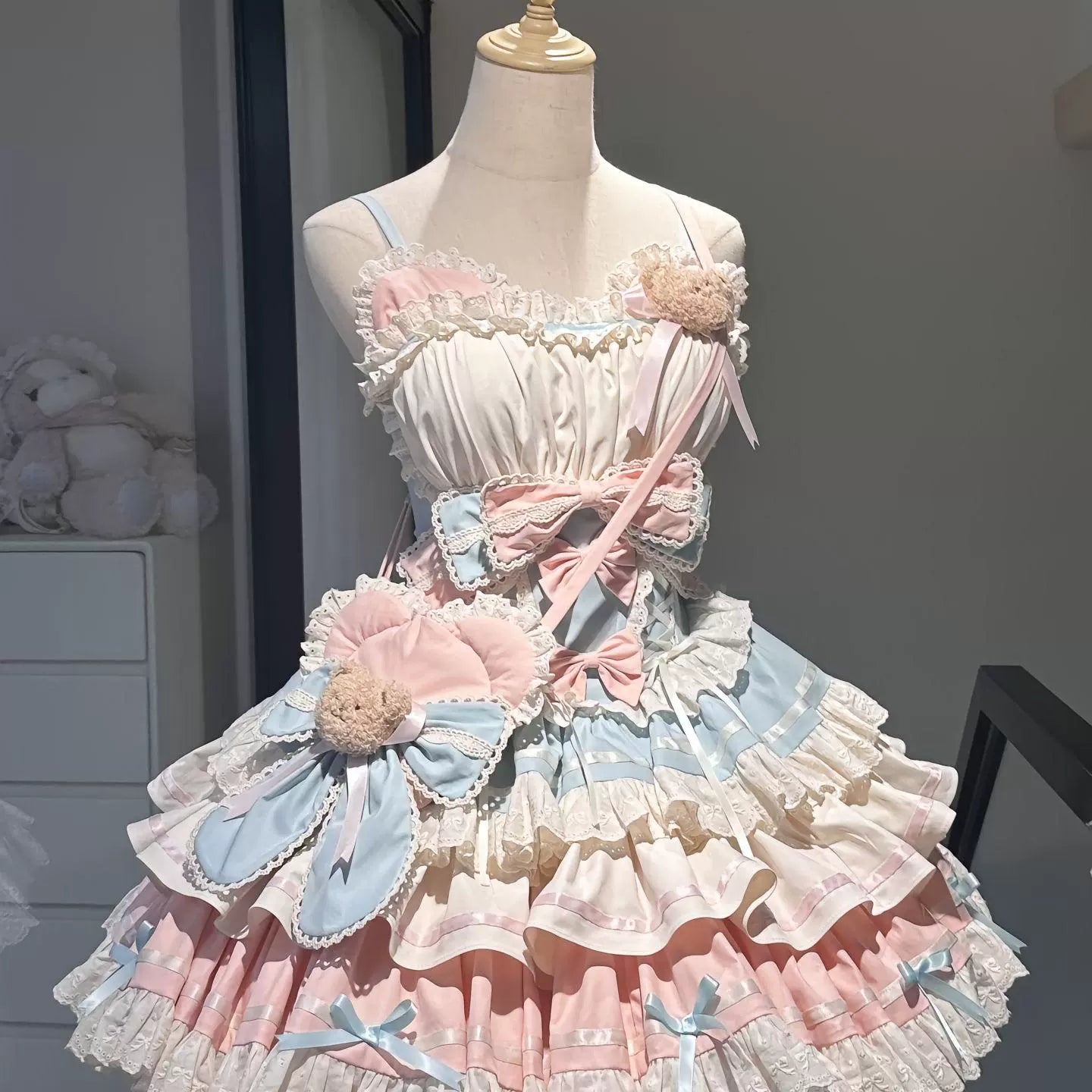Savings Galore tiered dressPlatycodon House~First Love Bear~Sweet Lolita JSK Dress Idol Lolita Puffy Dress Savings Galore tiered dressPlatycodon House~First Love Bear~Sweet Lolita JSK Dress Idol Lolita Puffy Dress