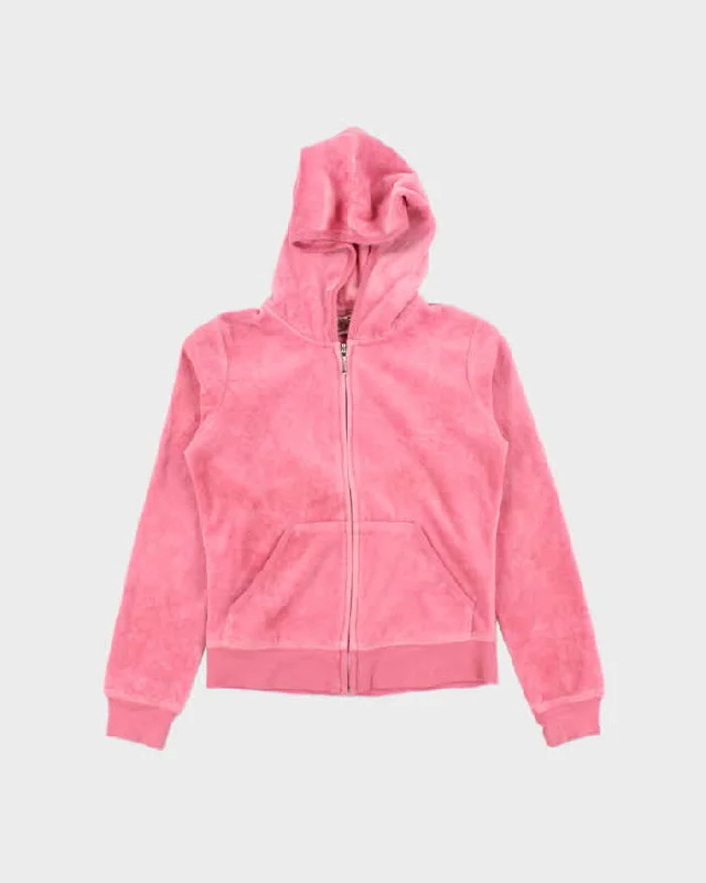 soft athletic sweatshirtVintage Y2k 00s Juicy Couture Pink Velour Hoodie - S