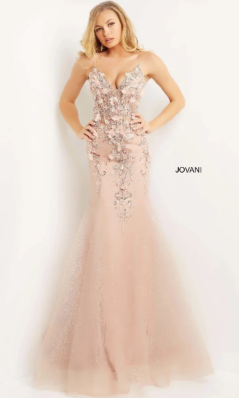 playful dressBlush Pink Sheer-Bodice Mermaid Jovani Prom Dress