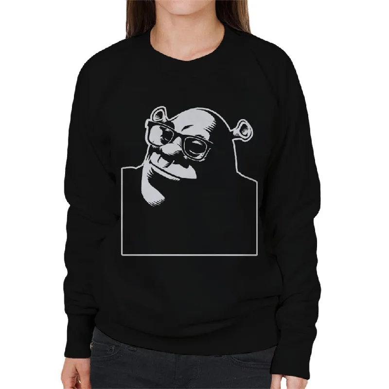 Sale Event fashion gym hoodieShrek Wearing Glasses Silhouette Women's Sweatshirt