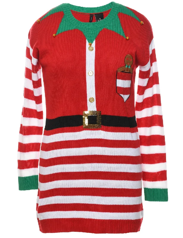 stylish coatRed Christmas Jumper - M