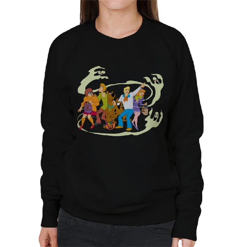Super Sale bold workout sweatshirtScooby Doo Halloween Gang Surrounded By Ghosts Women's Sweatshirt