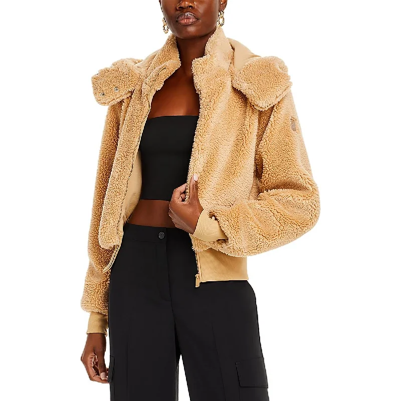 Special Savings relaxed fit coatWomens Faux Fur Hooded Faux Fur Coat