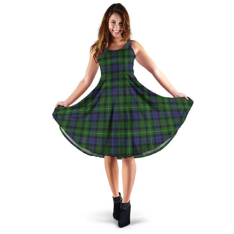 Clearance Event Rollo Tartan Sleeveless Midi Womens Dress