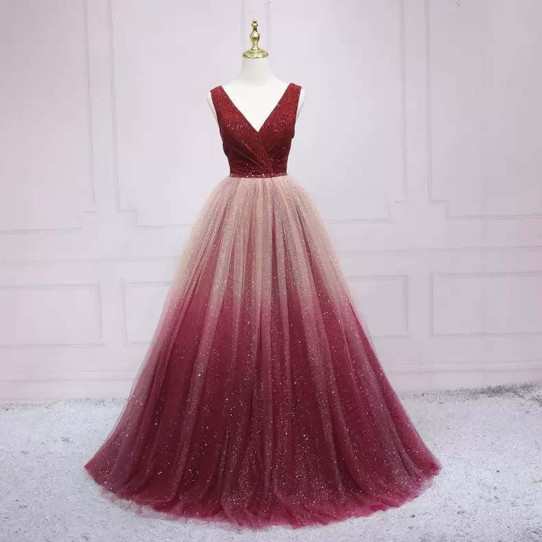 Act Now casual shift dressA-line Ombre Prom Dress Sleeveless Shiny Prom Dress s26
