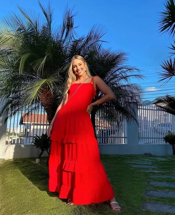 Exclusive Offers flowy dressSexy Red Spaghetti Straps Long Prom Dress,Graduation Dress Y1350