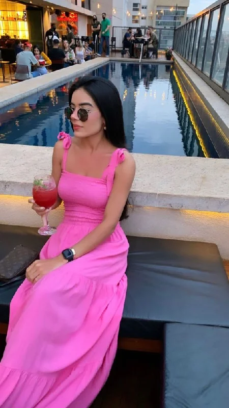 Best Bargains sleeveless dressGenerous A-line Pink Sleeveless Long Prom Dress,New Arrival Prom Dress  Y1342
