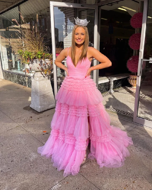 Bonus Savings long sleeve dressA-line V Neck Pink Tulle Prom Dress Graduation Dress Charming Prom Dress Y448 Bonus Savings long sleeve dressA-line V Neck Pink Tulle Prom Dress Graduation Dress Charming Prom Dress Y448