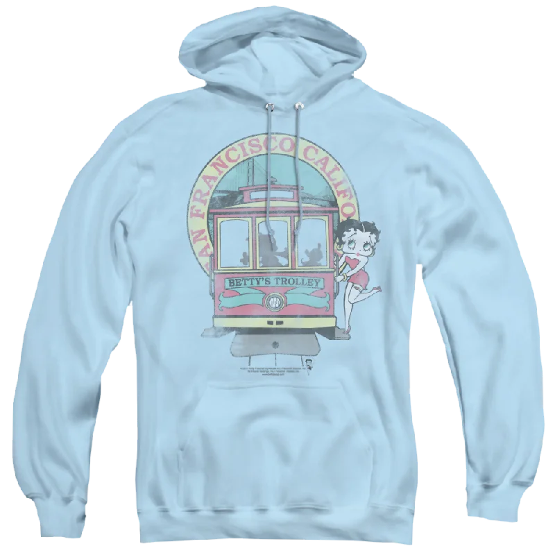 comfortable stylish hoodieBetty Boop Bettys Trolley - Pullover Hoodie