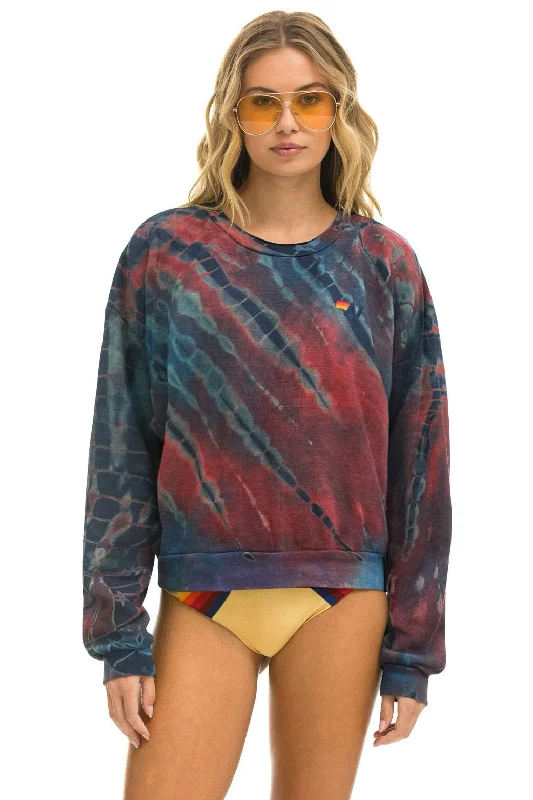 comfy workout sweatshirtHAND DYED RELAXED CREW SWEATSHIRT - TIE DYE MULTI