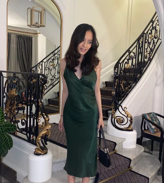 Price Buster casual day dressHunter Green Silk Midi Length Prom Dress,Hunter Green V Neck Party Dress Y727 Price Buster casual day dressHunter Green Silk Midi Length Prom Dress,Hunter Green V Neck Party Dress Y727