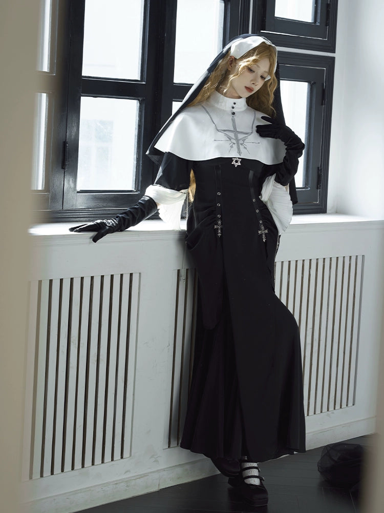 Deal Alert one-shoulder dressCHUNLV LOLITA~Night Cathedral~Halloween Nun Lolita OP Suit Gothic Dress Set Deal Alert one-shoulder dressCHUNLV LOLITA~Night Cathedral~Halloween Nun Lolita OP Suit Gothic Dress Set