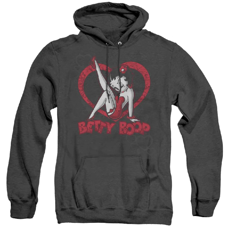 graphic hooded sweatshirtBetty Boop Scrolling Hearts - Heather Pullover Hoodie