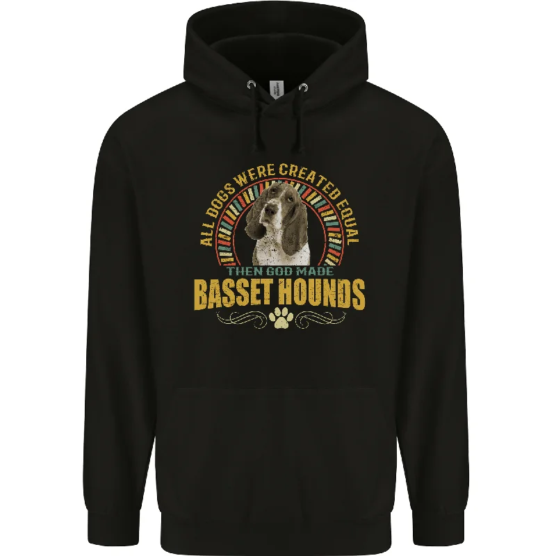 lightweight pullover hoodieA Basset Hound Dog Mens 80% Cotton Hoodie