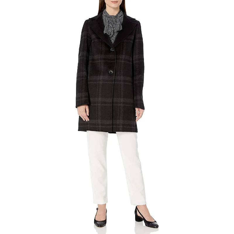 casual sports coatT Tahari Women's Jayden Double Face Topper with Button Closure Plaid Check Coat