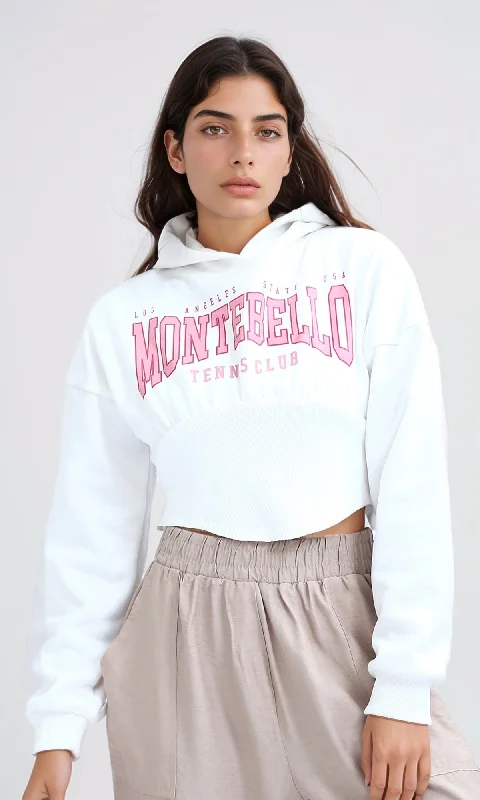 Today’s Special comfy workout wear hoodieO180768 Regular Fit Printed Winter Hoodie - White