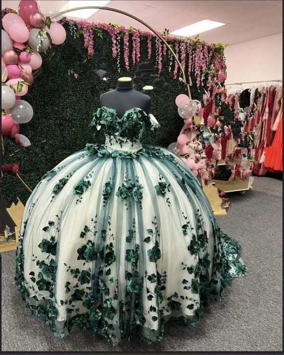 Price Cut wrap dressGreen Ball Gown Quinceanera Dresses Off Shoulder 3d Flowers Beads Applique Sweet 15 16 Party Prom Dress Y292 Price Cut wrap dressGreen Ball Gown Quinceanera Dresses Off Shoulder 3d Flowers Beads Applique Sweet 15 16 Party Prom Dress Y292