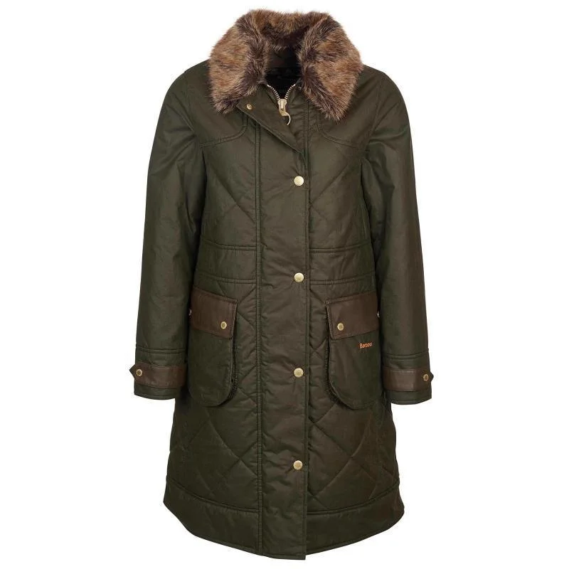 Deal Dash cozy wool-blend coatBarbour Golspie Ladies Quilted Wax Jacket - Archive Olive/ Classic
