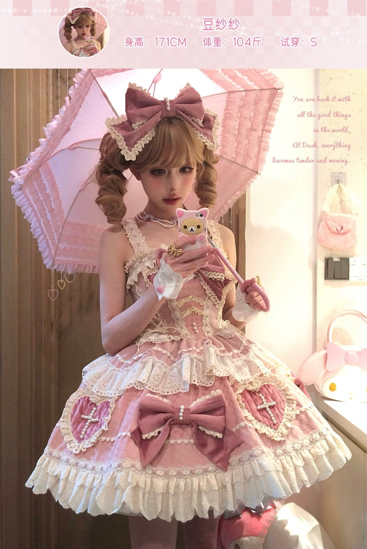 Crazy Savings classic fit-and-flare dressSakurahime~Cross Sweetheart~Pink Sweet Lolita JSK Dress Doll Lolita Short Dress Crazy Savings classic fit-and-flare dressSakurahime~Cross Sweetheart~Pink Sweet Lolita JSK Dress Doll Lolita Short Dress