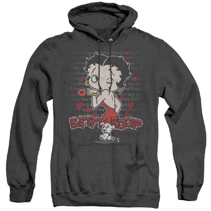 comfortable fleece hoodieBetty Boop Classic Kiss - Heather Pullover Hoodie