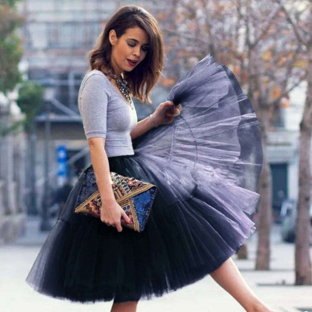 Savings Galore fashionable quilted coatBABYONLINE 15 Colors Fluffy Petticoat Adult Underskirt with Layers Tutu Tulle Bridal Midi Skirt Elastic Waist Women Prom Evening