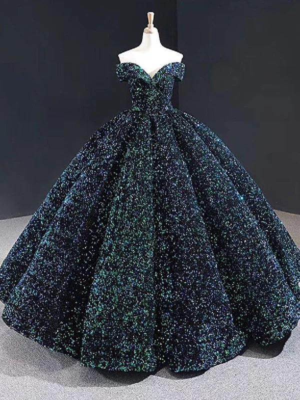 Sale Event Off-the-shoulder Ball Gowns Beaded Long Prom Dresses Stunning Formal Dresses NAY016