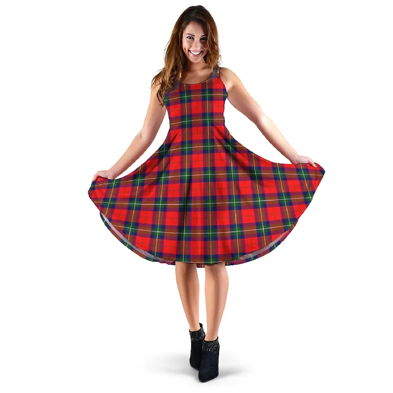Deal Mania Ruthven Tartan Sleeveless Midi Womens Dress