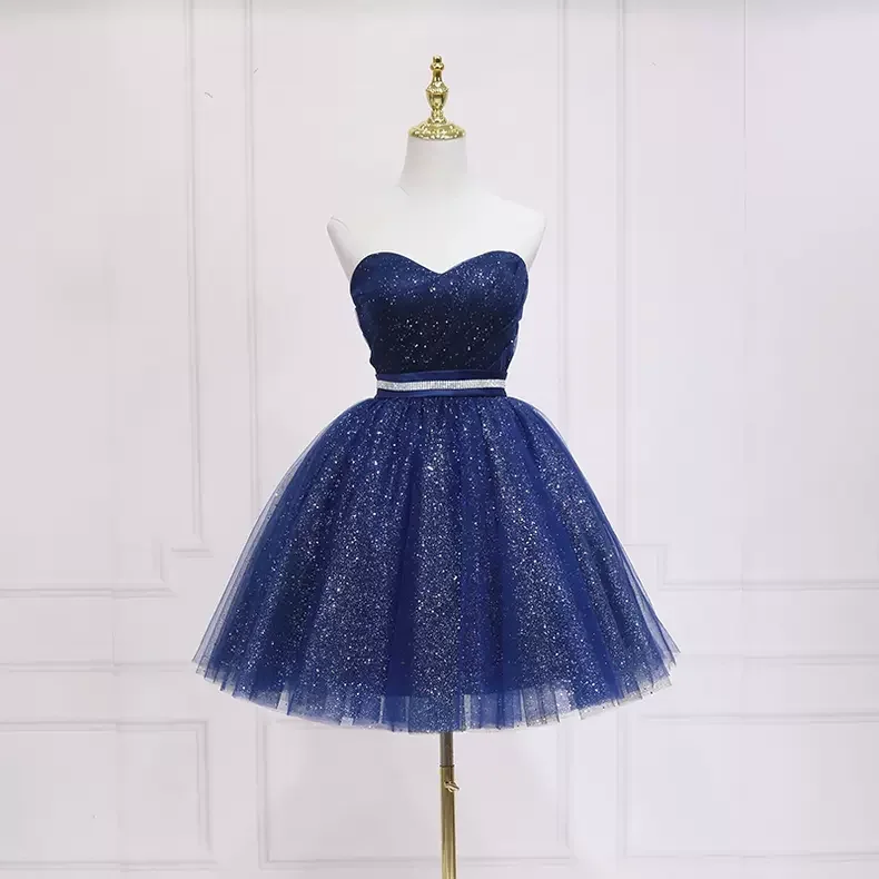 Deal Zone playful dressCute Blue Shiny Short Homecoming Dress s47