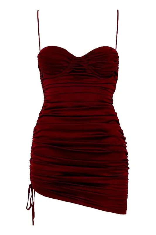 office dressSexy Burgundy Bodycon Dress,Cocktail Dress,Short Homecoming Dress Y2039