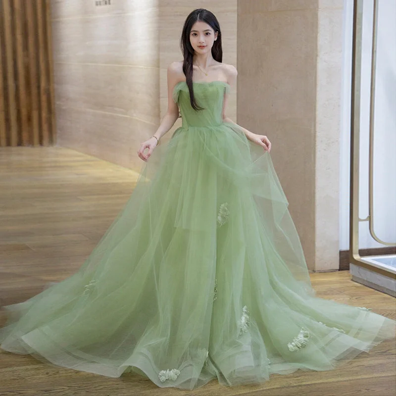Exclusive Deal puff sleeve dressBeautiful Light Green Princess Tulle Long Evening Formal Dress, Light Green Prom Dresses Y622 Exclusive Deal puff sleeve dressBeautiful Light Green Princess Tulle Long Evening Formal Dress, Light Green Prom Dresses Y622