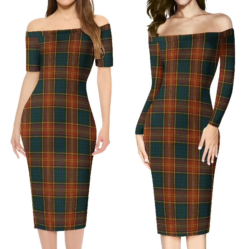 Year-End Sale Roscommon County Ireland Tartan Off Shoulder Lady Dress