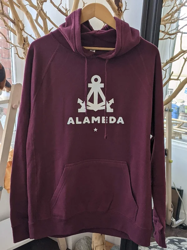 casual streetwear hoodieALAMEDA ANCHOR (CIRCLE) ADULT PULLOVER RAGLAN HOODIE