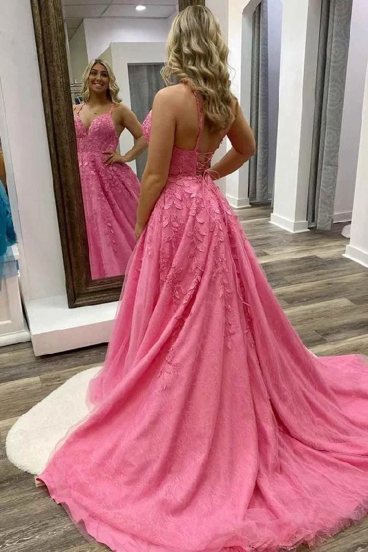 Instant Discount elegant evening dressHot Pink A-line Lace Appliques Prom Dress Y654 Instant Discount elegant evening dressHot Pink A-line Lace Appliques Prom Dress Y654